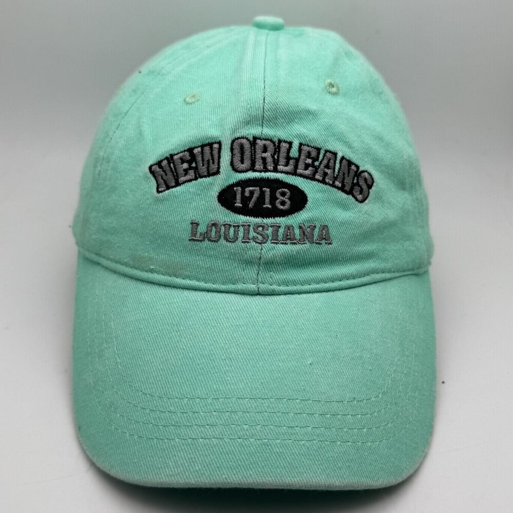 New Orleans 1718 Louisiana Baseball Cap Hat Mint Green Adjustable Lucky 7